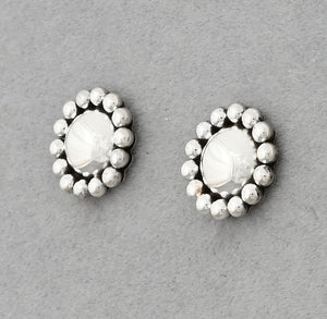 Earrings, Small Domes with Dots by Artie Yellowhorse