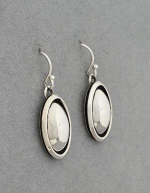 Earrings with Oval Shadowbox Domes by Artie Yellowhorse