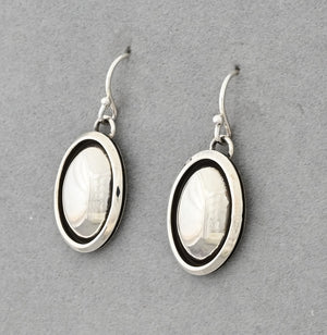 Earrings with Oval Shadowbox Domes by Artie Yellowhorse