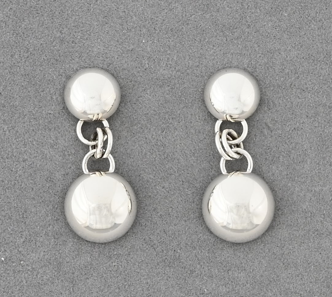 Earrings, Double Domes on Posts by Artie Yellowhorse