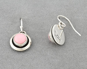 Earrings with Pink Conch Shell by Artie Yellowhorse