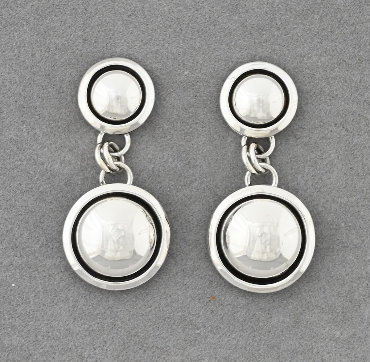 Earrings with Double Shadowbox Domes by Artie Yellowhorse