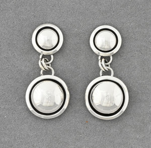Earrings with Double Shadowbox Domes by Artie Yellowhorse
