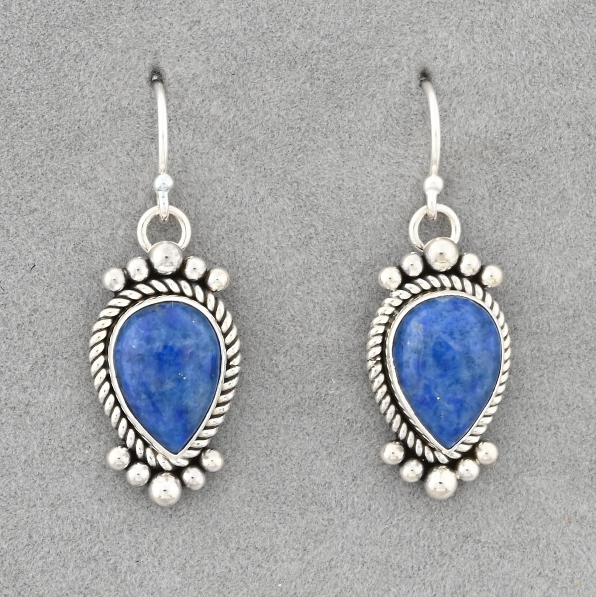 Earrings with Denim Lapis by Artie Yellowhorse