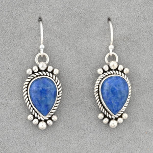 Earrings with Denim Lapis by Artie Yellowhorse