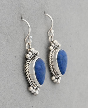 Earrings with Denim Lapis by Artie Yellowhorse