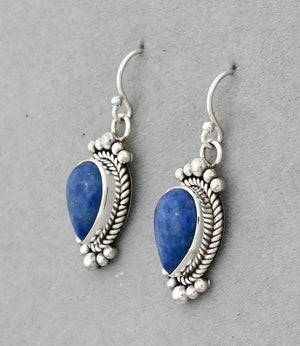 Earrings with Denim Lapis by Artie Yellowhorse