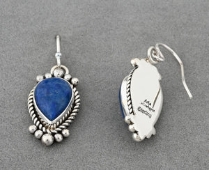 Earrings with Denim Lapis by Artie Yellowhorse