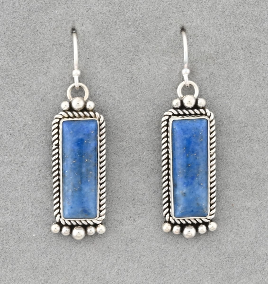 Earrings with Denim Lapis by Artie Yellowhorse