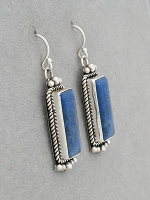 Earrings with Denim Lapis by Artie Yellowhorse