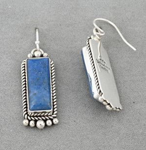 Earrings with Denim Lapis by Artie Yellowhorse