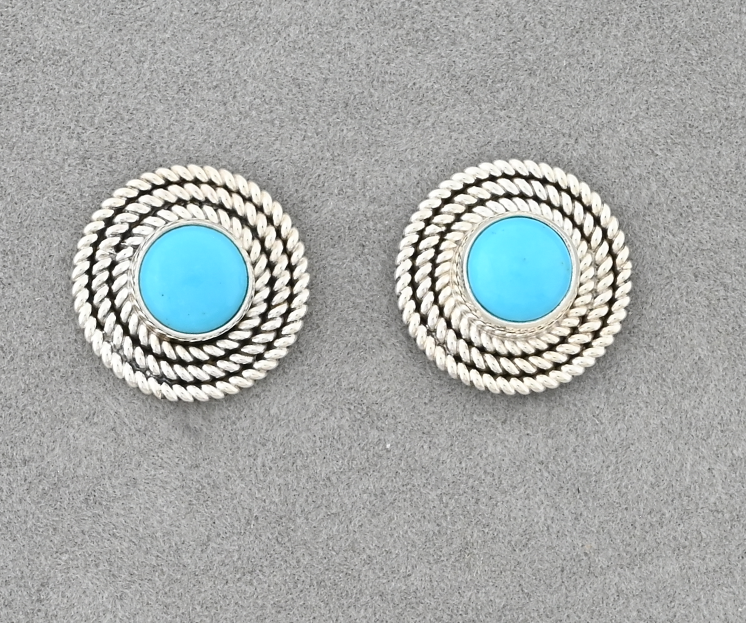 Earrings with Sleeping Beauty Turquoise by Artie Yellowhorse