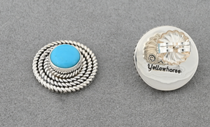 Earrings with Sleeping Beauty Turquoise by Artie Yellowhorse