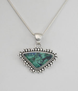 Pendant with Azurite by Artie Yellowhorse