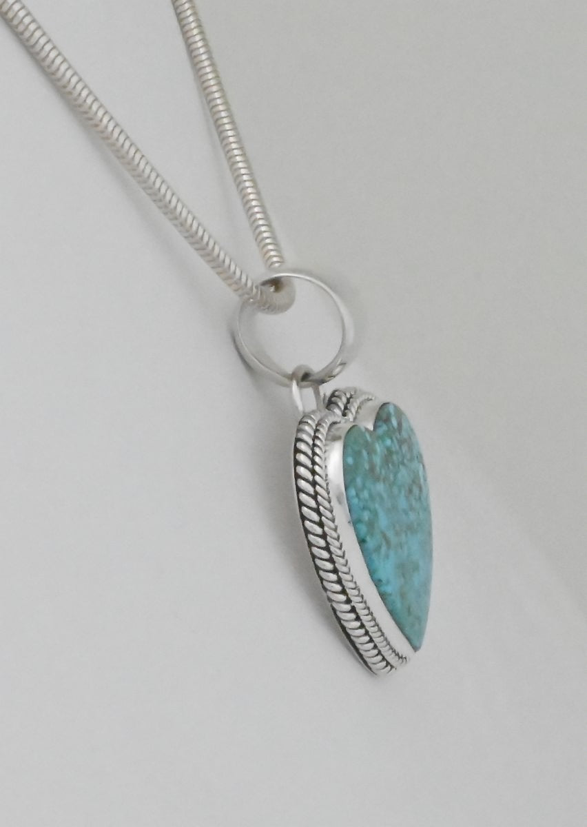 Pendant with Kingman Turquoise Heart by Artie Yellowhorse