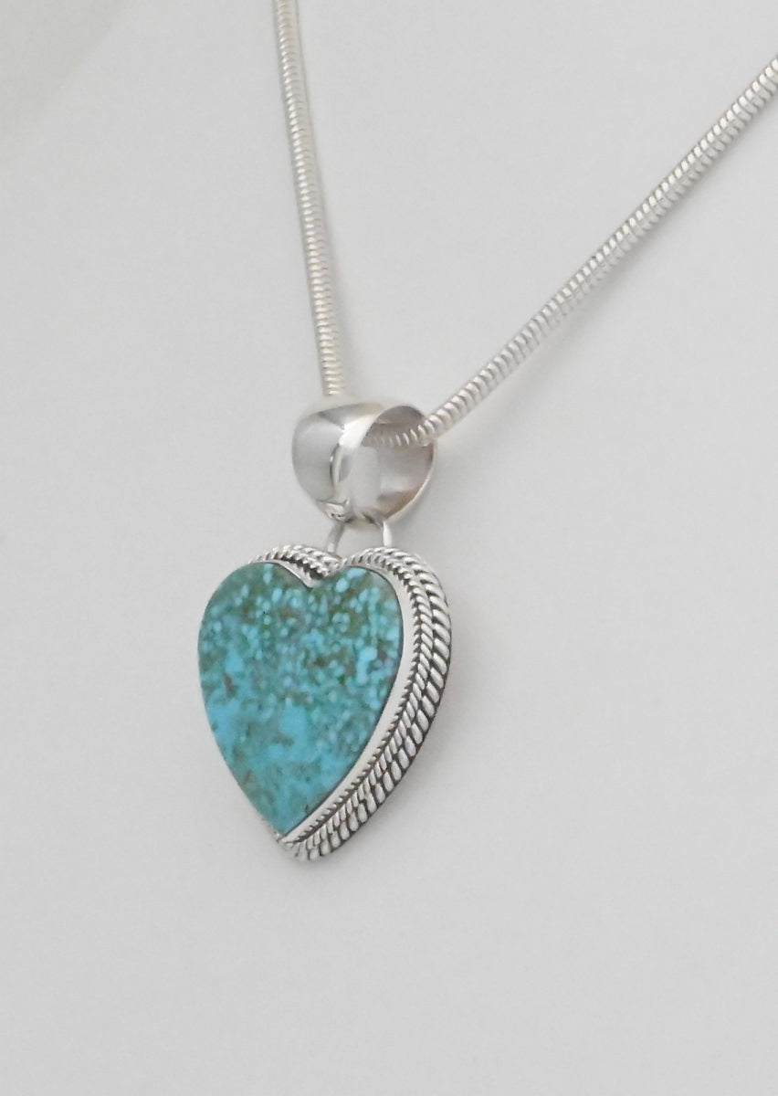 Pendant with Kingman Turquoise Heart by Artie Yellowhorse