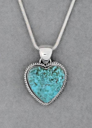 Pendant with Kingman Turquoise Heart by Artie Yellowhorse