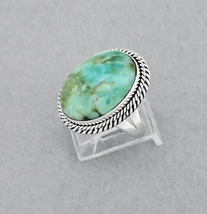 Ring with Emerald Valley Turquoise by Artie Yellowhorse