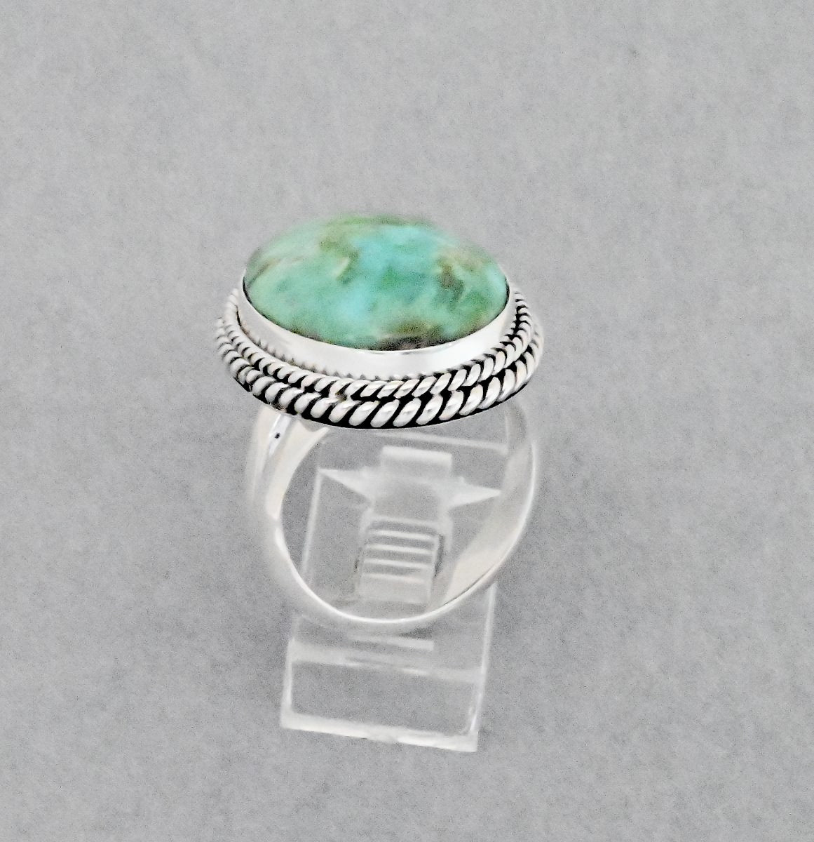 Ring with Emerald Valley Turquoise by Artie Yellowhorse
