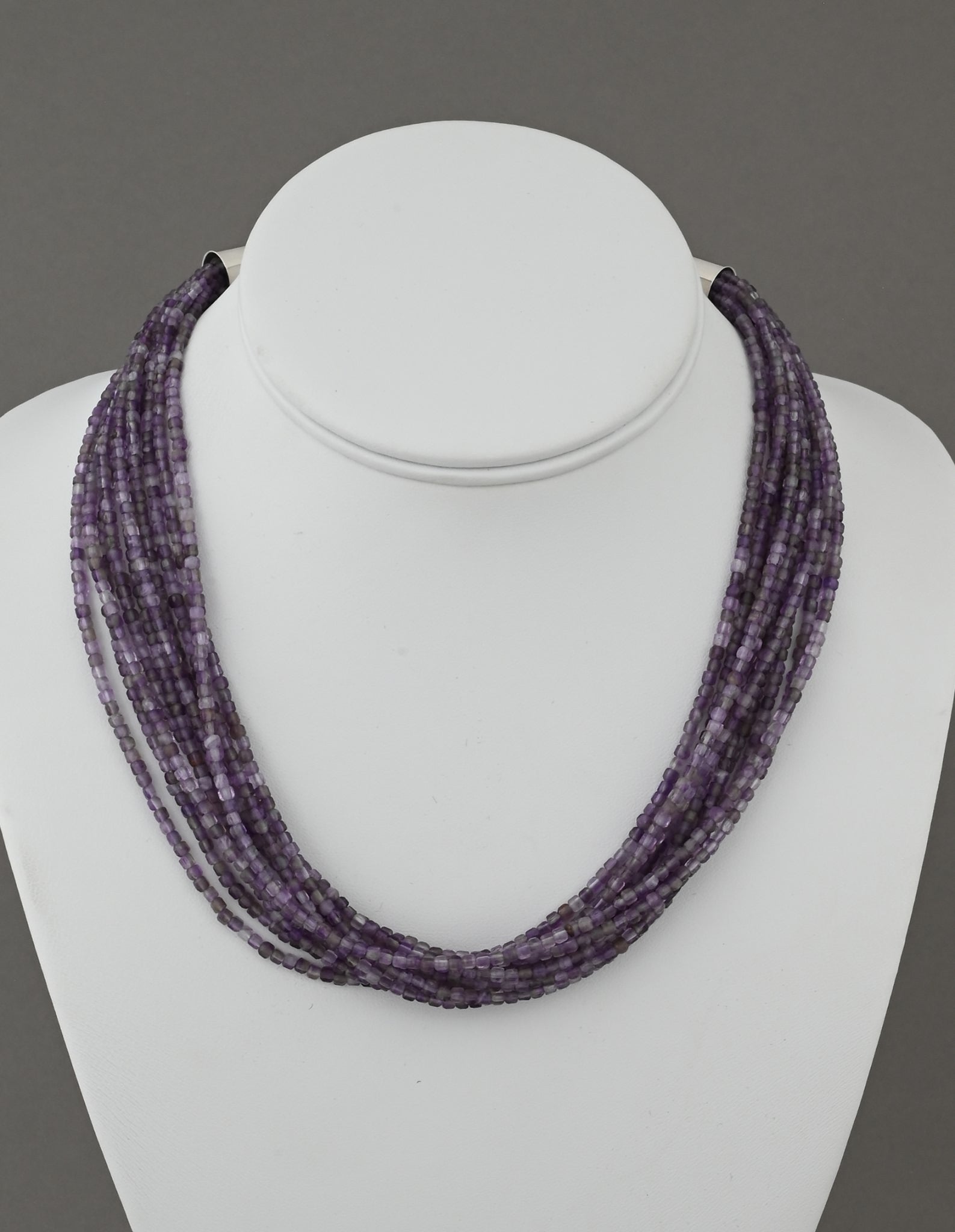 Necklace with Faceted Amethyst Beads by Desiree Yellowhorse