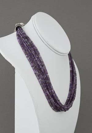 Necklace with Faceted Amethyst Beads by Desiree Yellowhorse