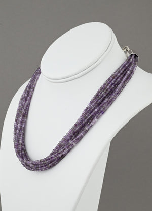 Necklace with Faceted Amethyst Beads by Desiree Yellowhorse