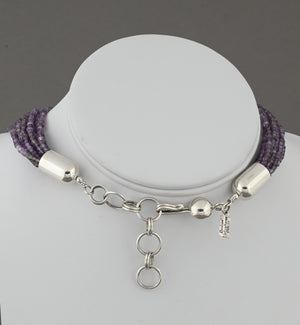 Necklace with Faceted Amethyst Beads by Desiree Yellowhorse