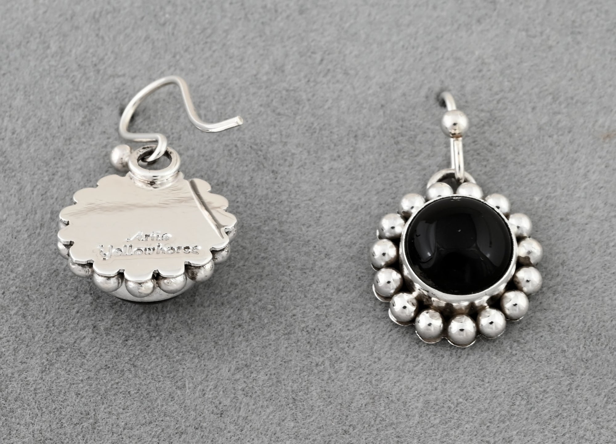 Earrings with Black Onyx on Wires by Artie Yellowhorse