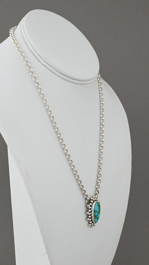 Necklace with a Sonoran Gold Turquoise Pendant by Artie Yellowhorse