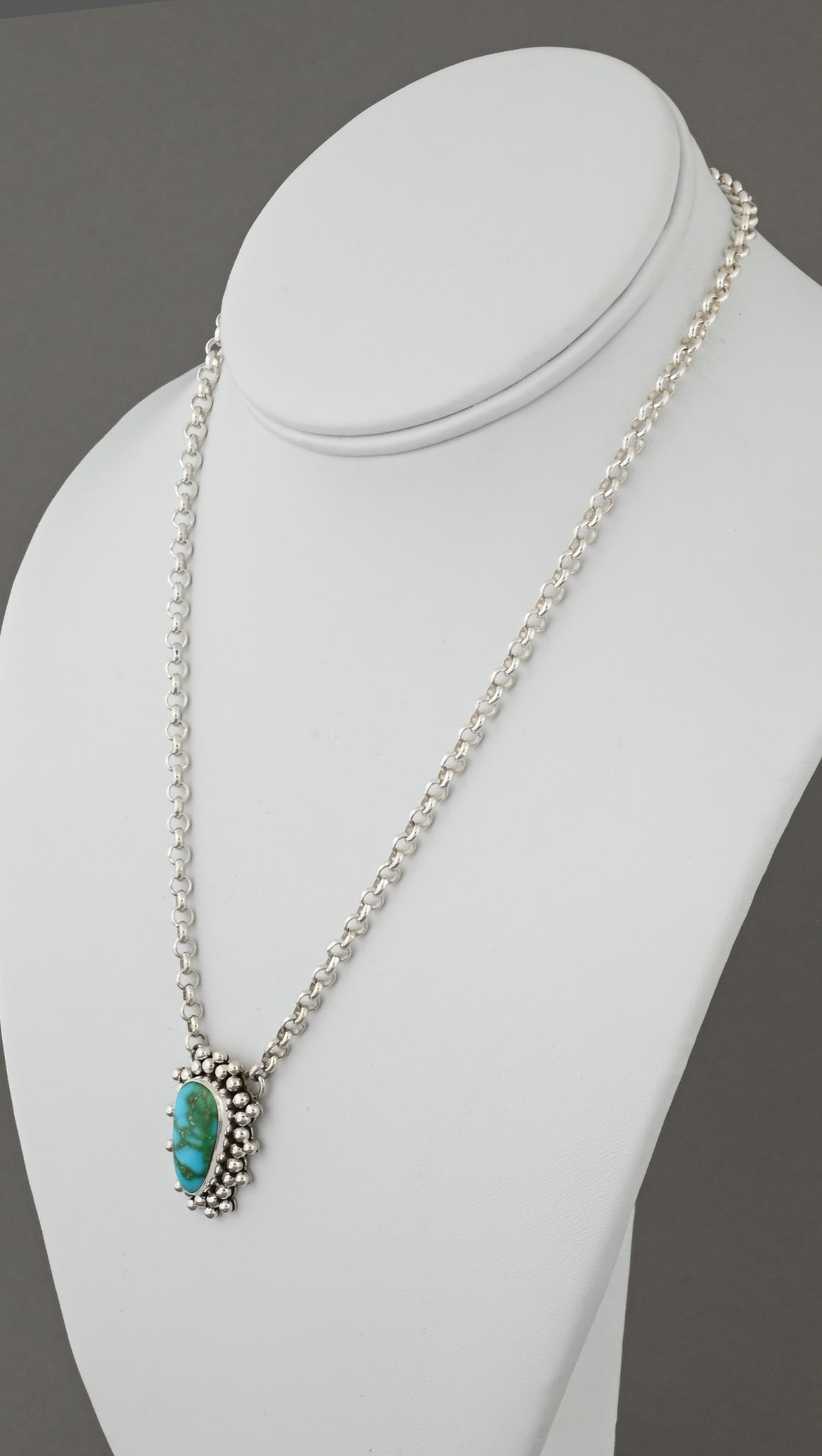 Necklace with a Sonoran Gold Turquoise Pendant by Artie Yellowhorse