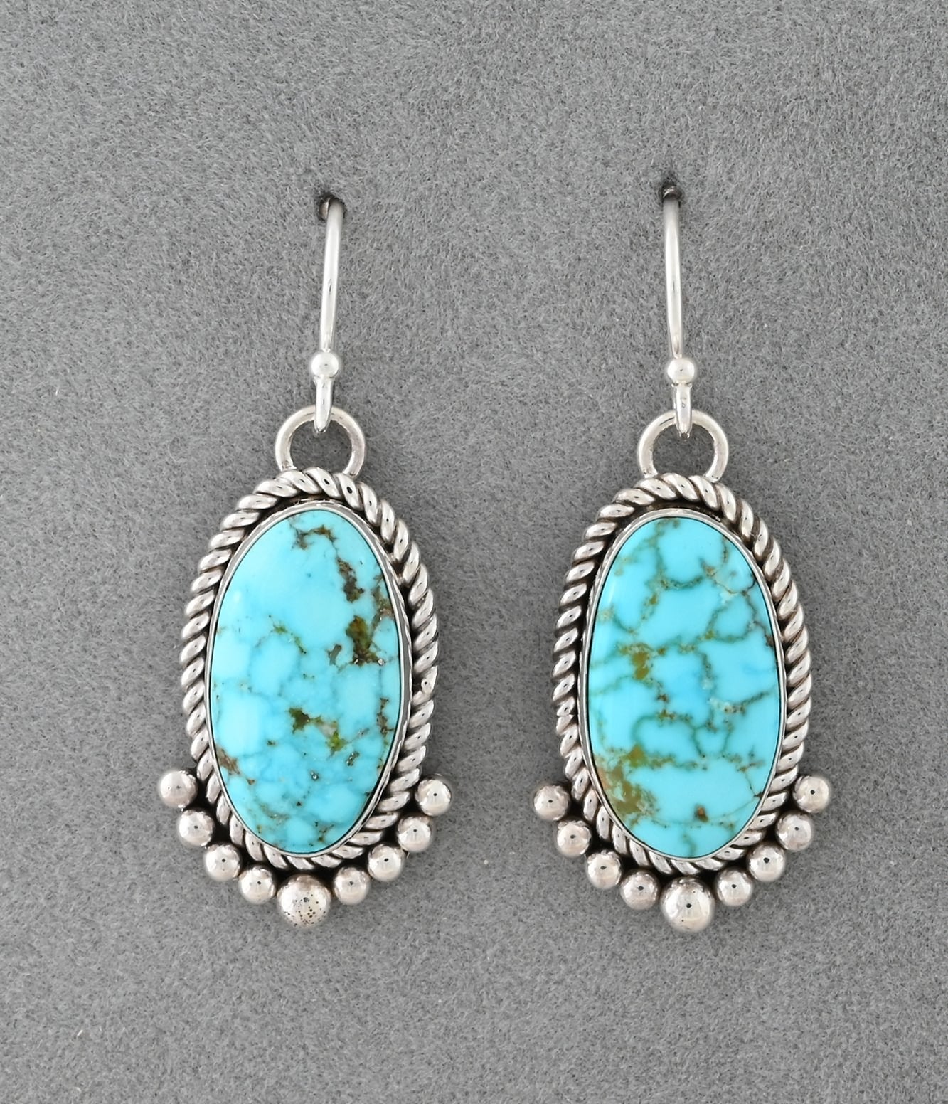 Earrings with Kingman Turquoise by Artie Yellowhorse