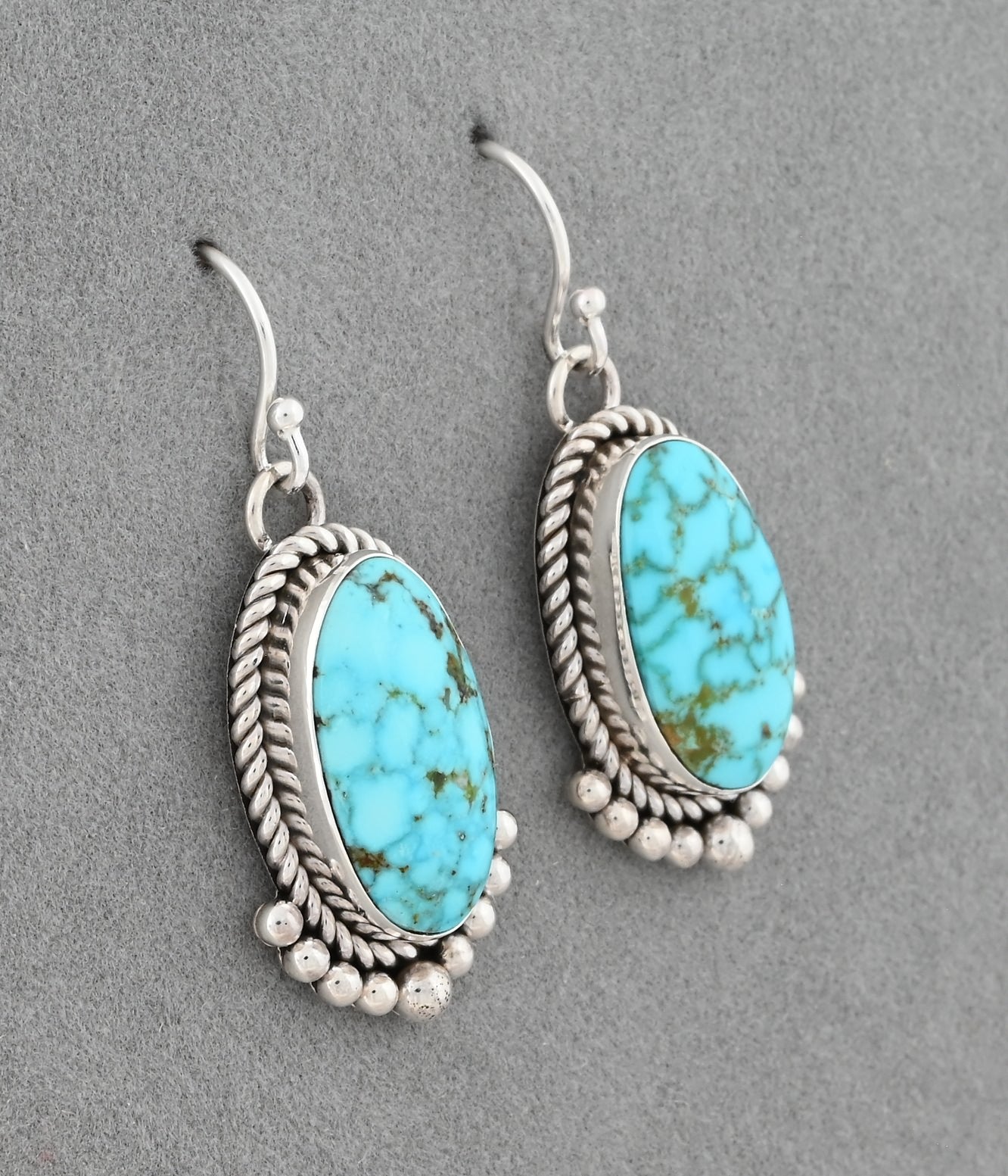 Earrings with Kingman Turquoise by Artie Yellowhorse