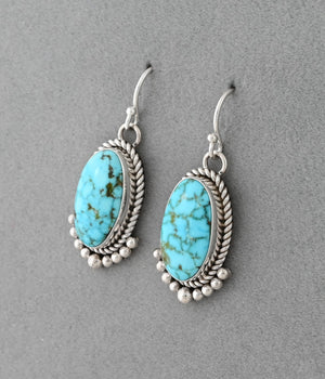 Earrings with Kingman Turquoise by Artie Yellowhorse