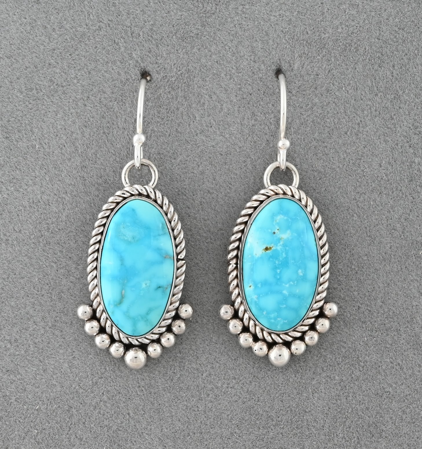 Earrings with Kingman Turquoise by Artie Yellowhorse