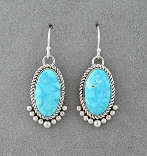 Earrings with Kingman Turquoise by Artie Yellowhorse