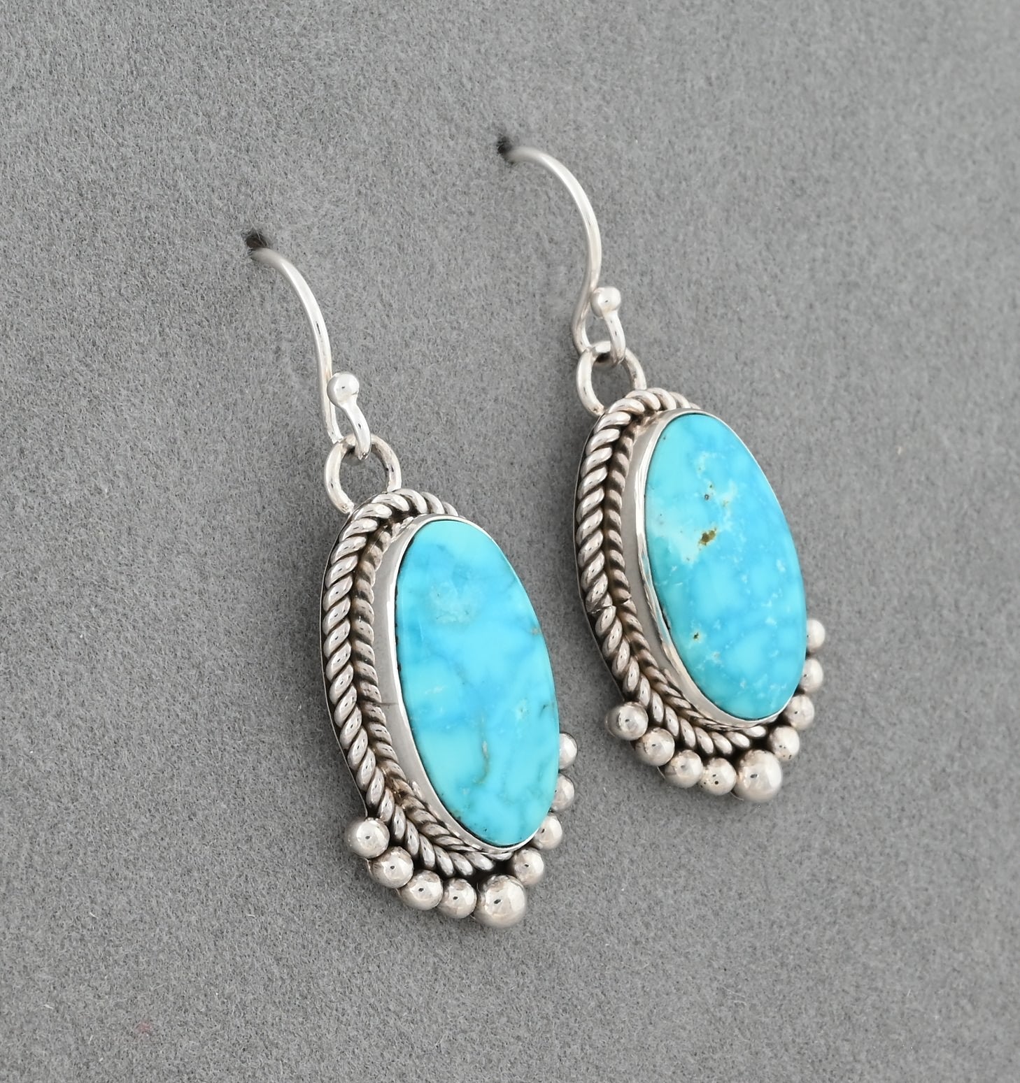 Earrings with Kingman Turquoise by Artie Yellowhorse