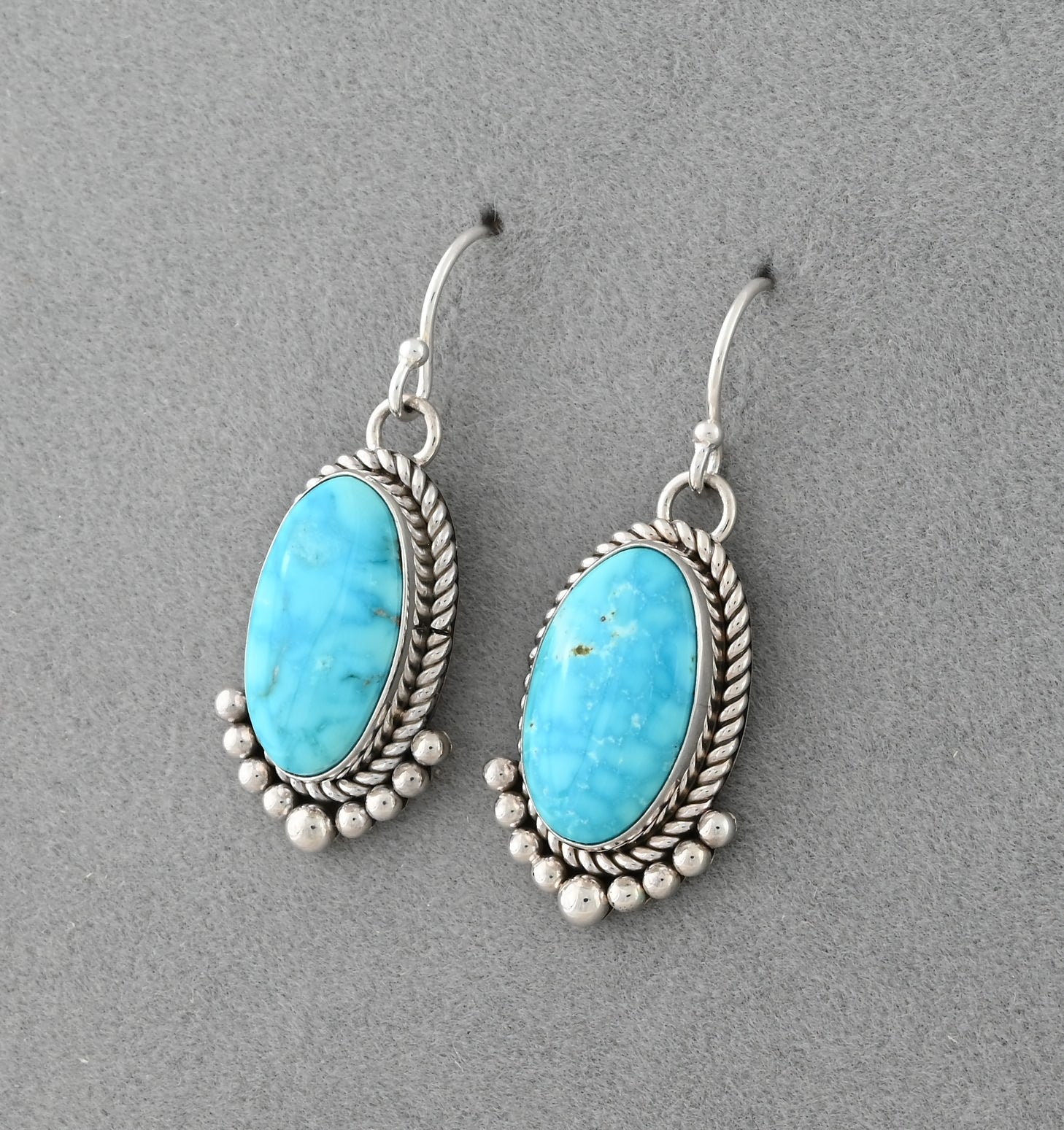 Earrings with Kingman Turquoise by Artie Yellowhorse