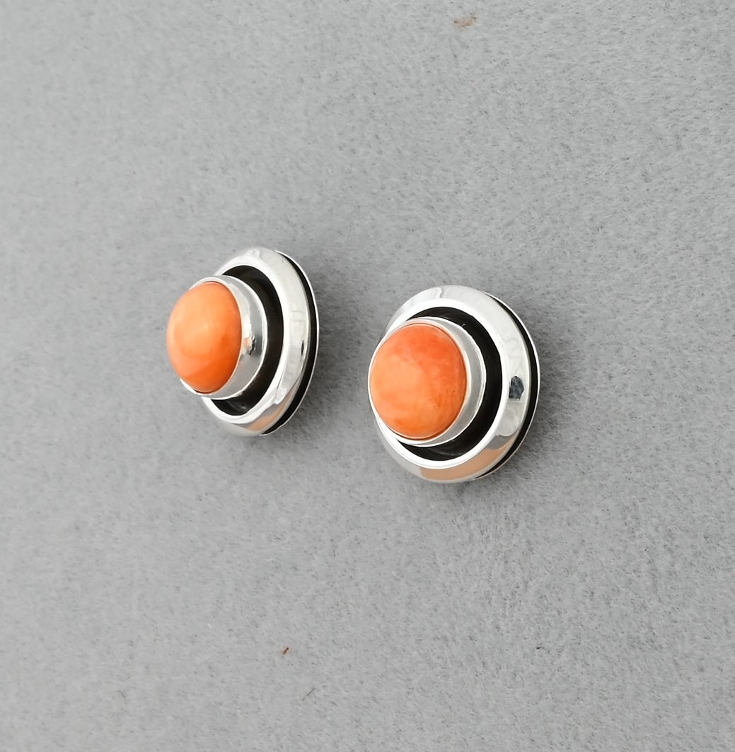 Earrings with Spiny Oyster by Artie Yellowhorse