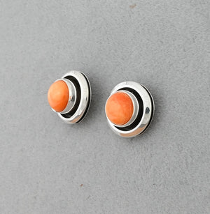 Earrings with Spiny Oyster by Artie Yellowhorse