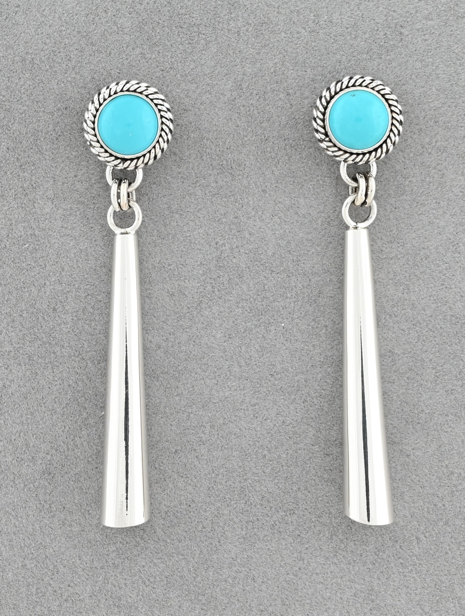 Earrings with Sleeping Beauty Turquoise by Artie Yellowhorse