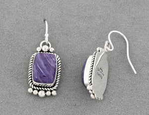 Earrings with Charoite by Artie Yellowhorse