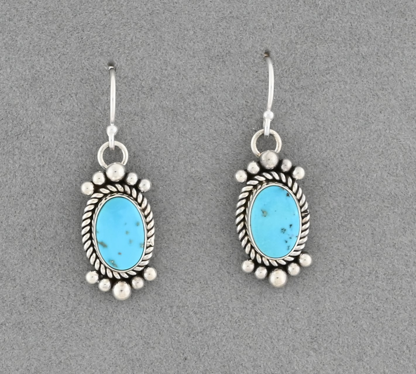 Earrings with Candelaria Turquoise by Artie Yellowhorse