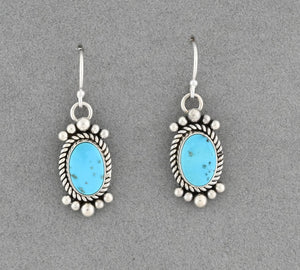 Earrings with Candelaria Turquoise by Artie Yellowhorse