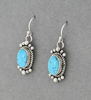 Earrings with Candelaria Turquoise by Artie Yellowhorse