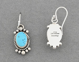 Earrings with Candelaria Turquoise by Artie Yellowhorse