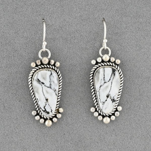Earrings with White Buffalo by Artie Yellowhorse