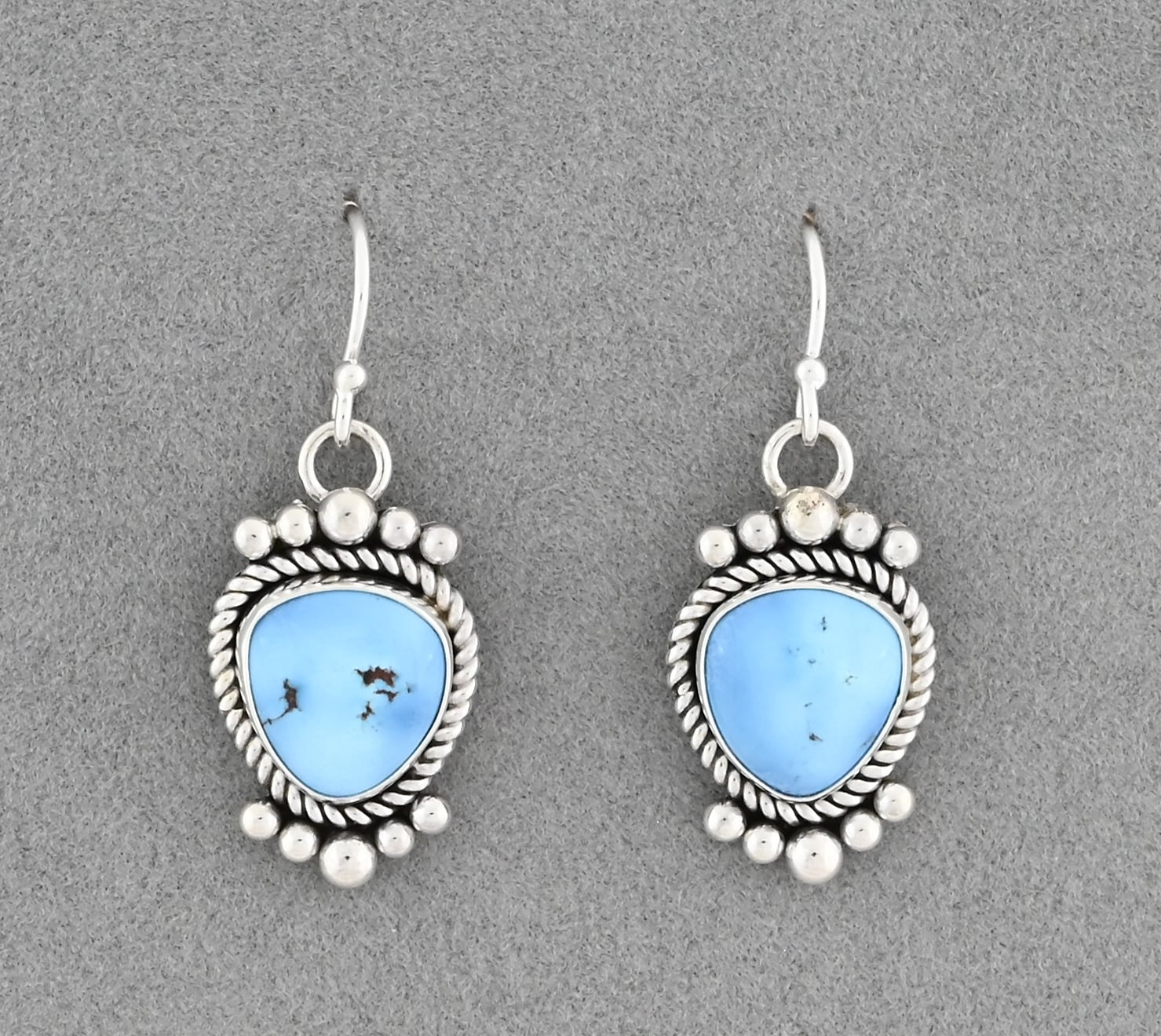 Earrings with Golden Hills Turquoise by Artie Yellowhorse