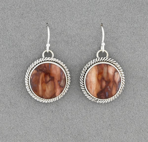 Earrings with Lace Agate by Artie Yellowhorse