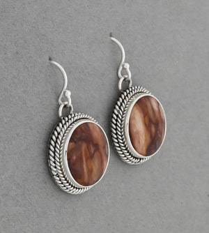 Earrings with Lace Agate by Artie Yellowhorse