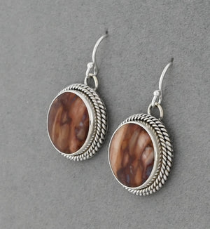 Earrings with Lace Agate by Artie Yellowhorse